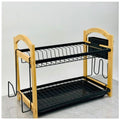 2 layer Classic Bamboo wooden dish rack