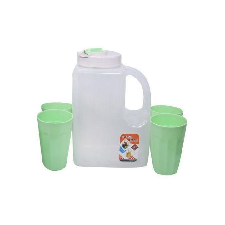 4L fridge water bottle with plastic mugs