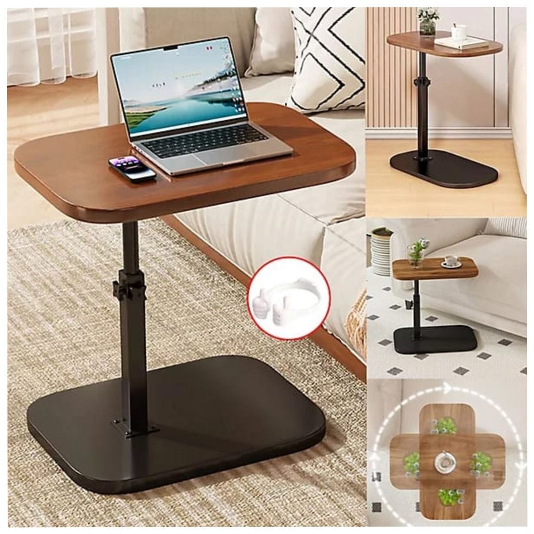 Adjustable Sofa/Bed Side Table - Brown