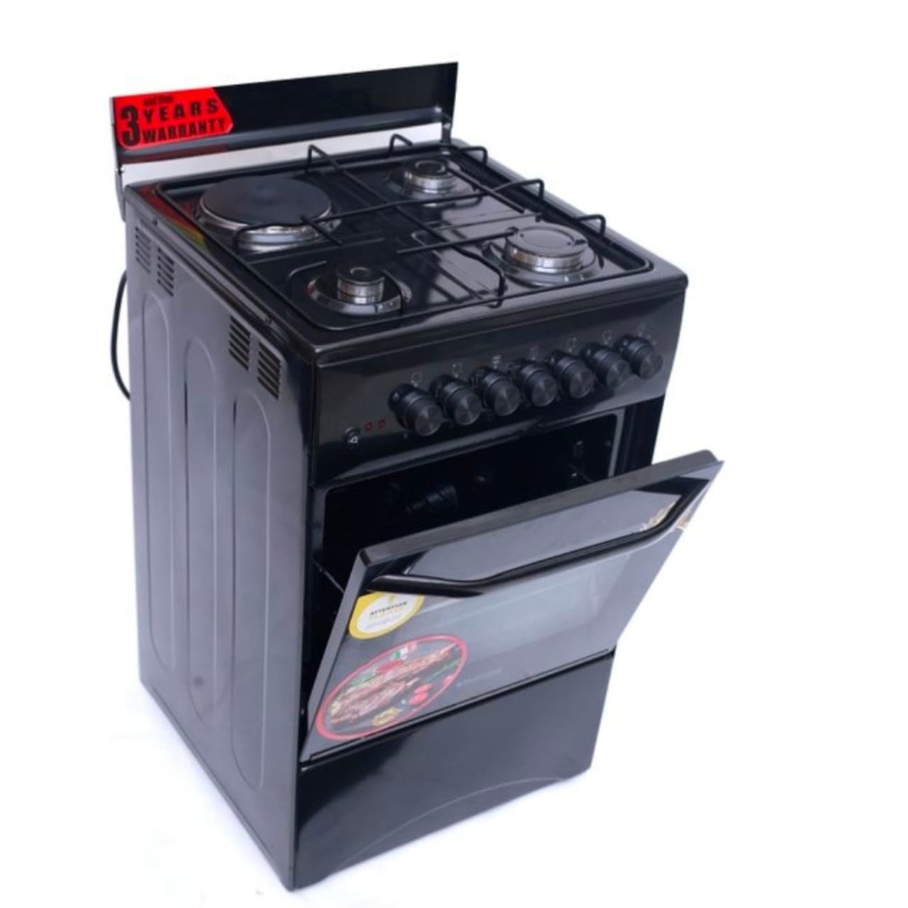 Blueflame 50*50cm cooker- 3 gas burners+1 electric plate