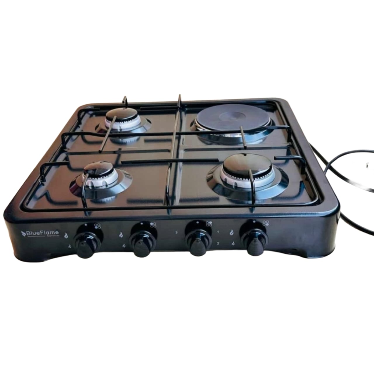 Blueflame table top cooker-3 gas burners + 1 electric plate