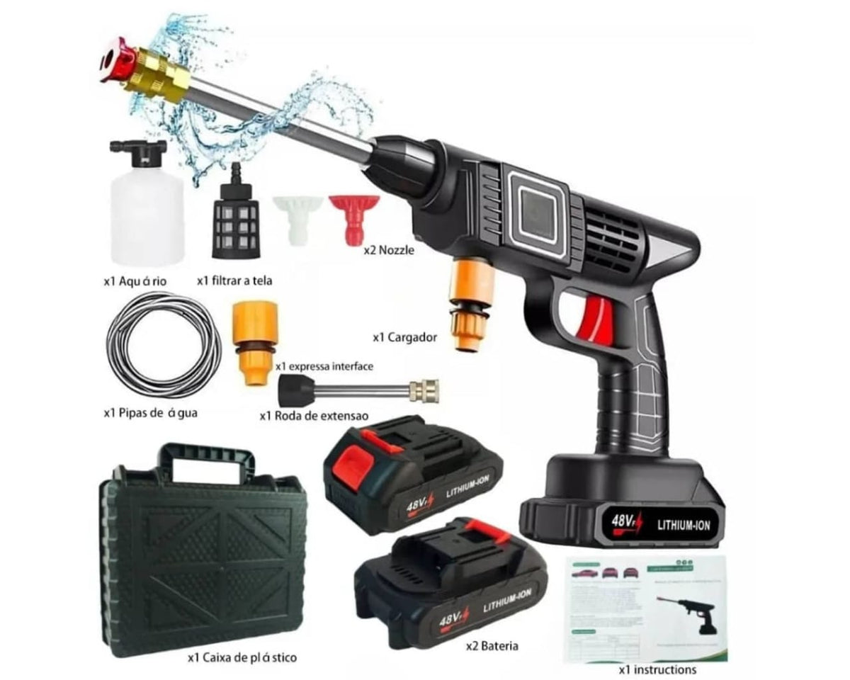 Car pressure washer with rechargeable batteries