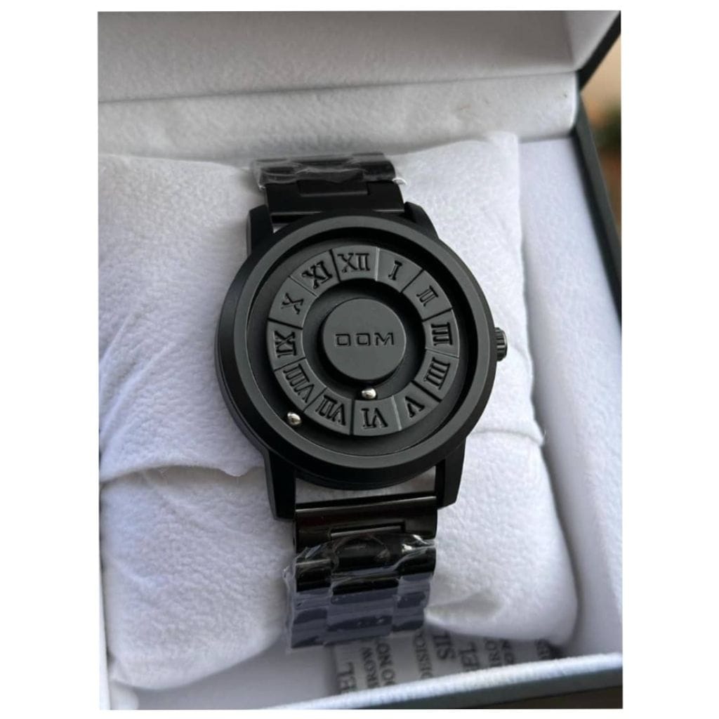 DOM Men’s Creative Magnetic Ball Quartz Watch 1726 – Roman Fashion Waterproof Timepiece
