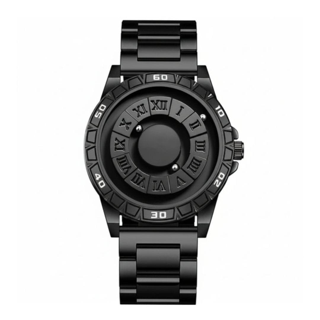 DOM Men’s Creative Magnetic Ball Quartz Watch 1726 – Roman Fashion Waterproof Timepiece