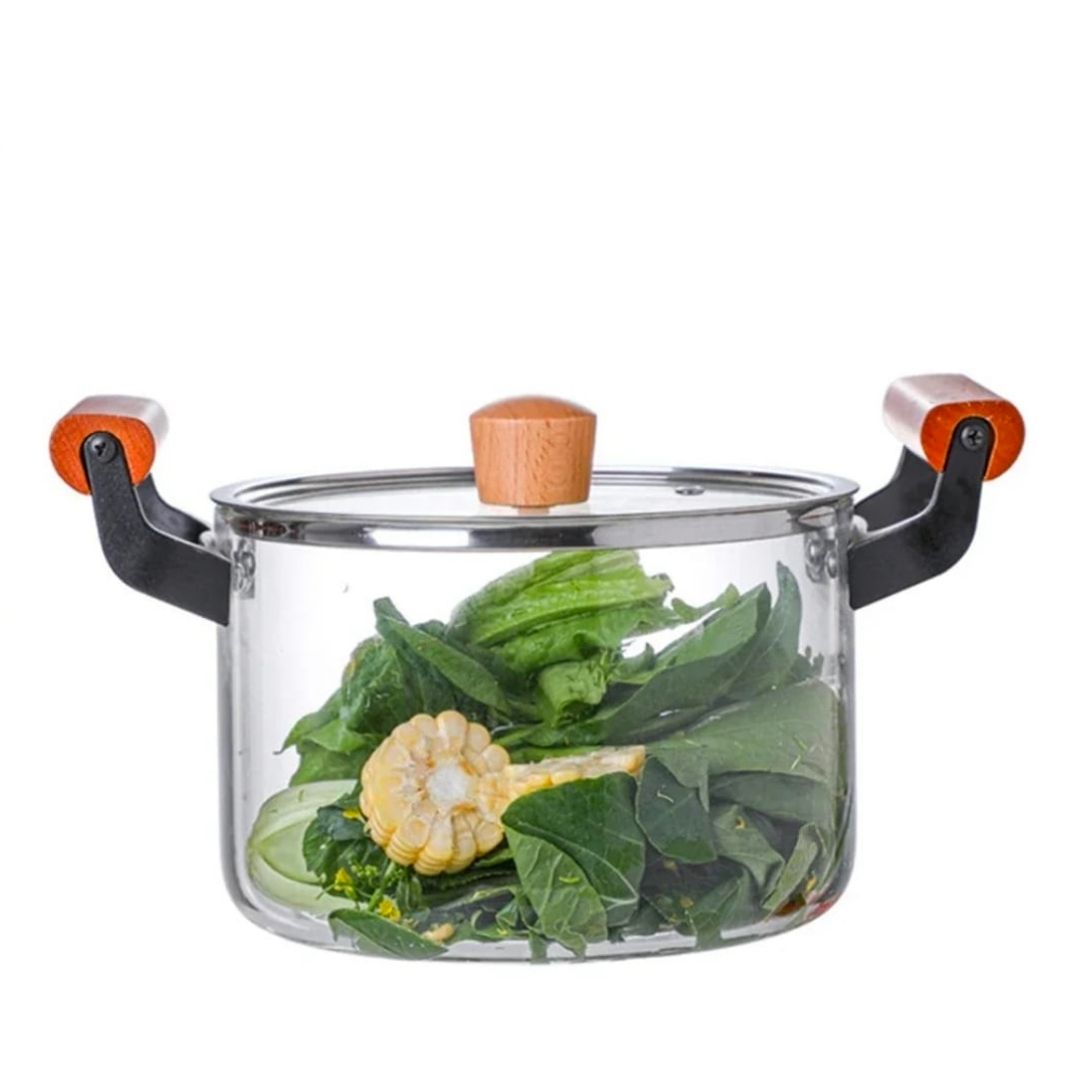 Handheld unbreakable glass cooking pot-5L