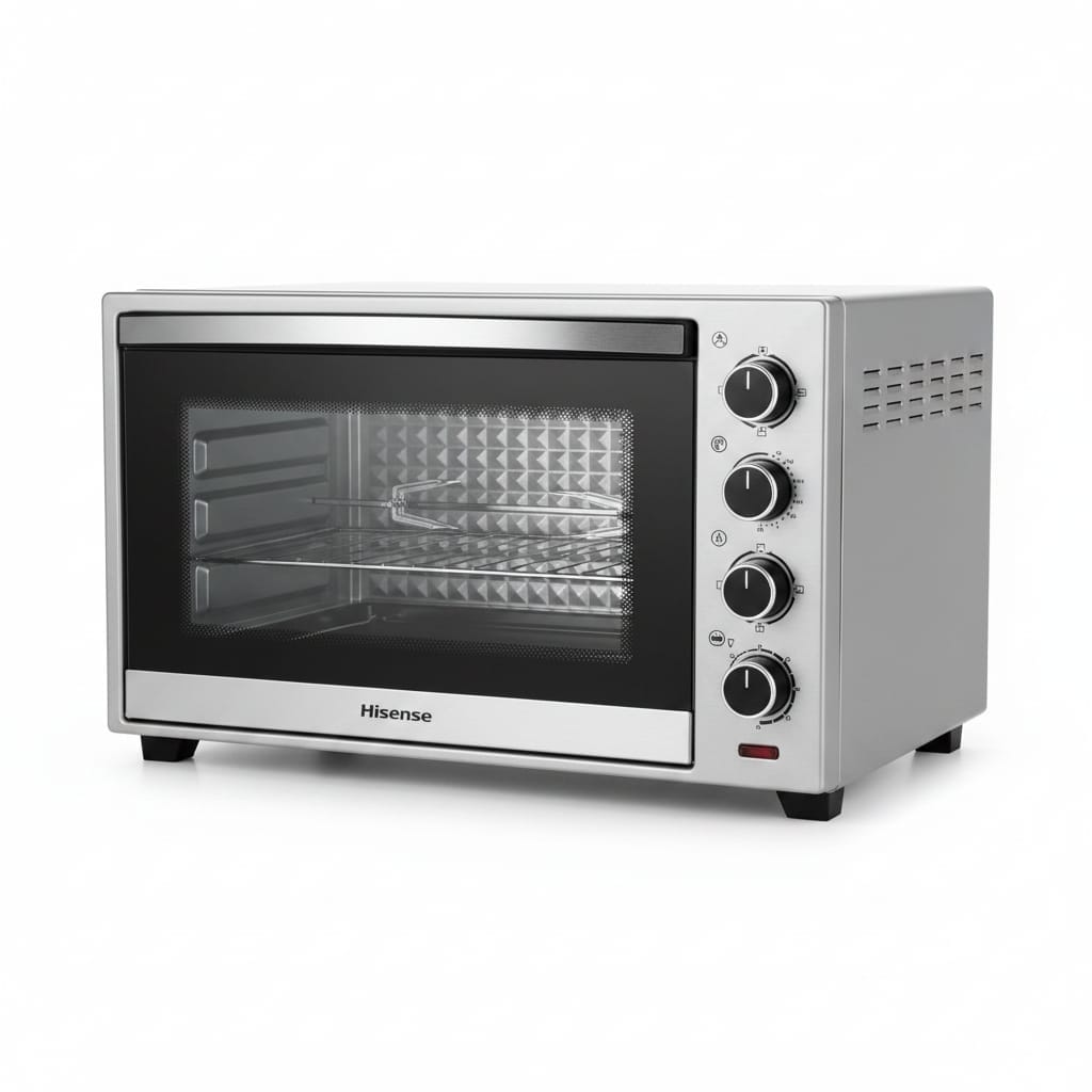 Hisense 60L Toaster Oven, H60TOSS20S3, 1800W, Bake, Toast, Grill, Roast, Rotisserie