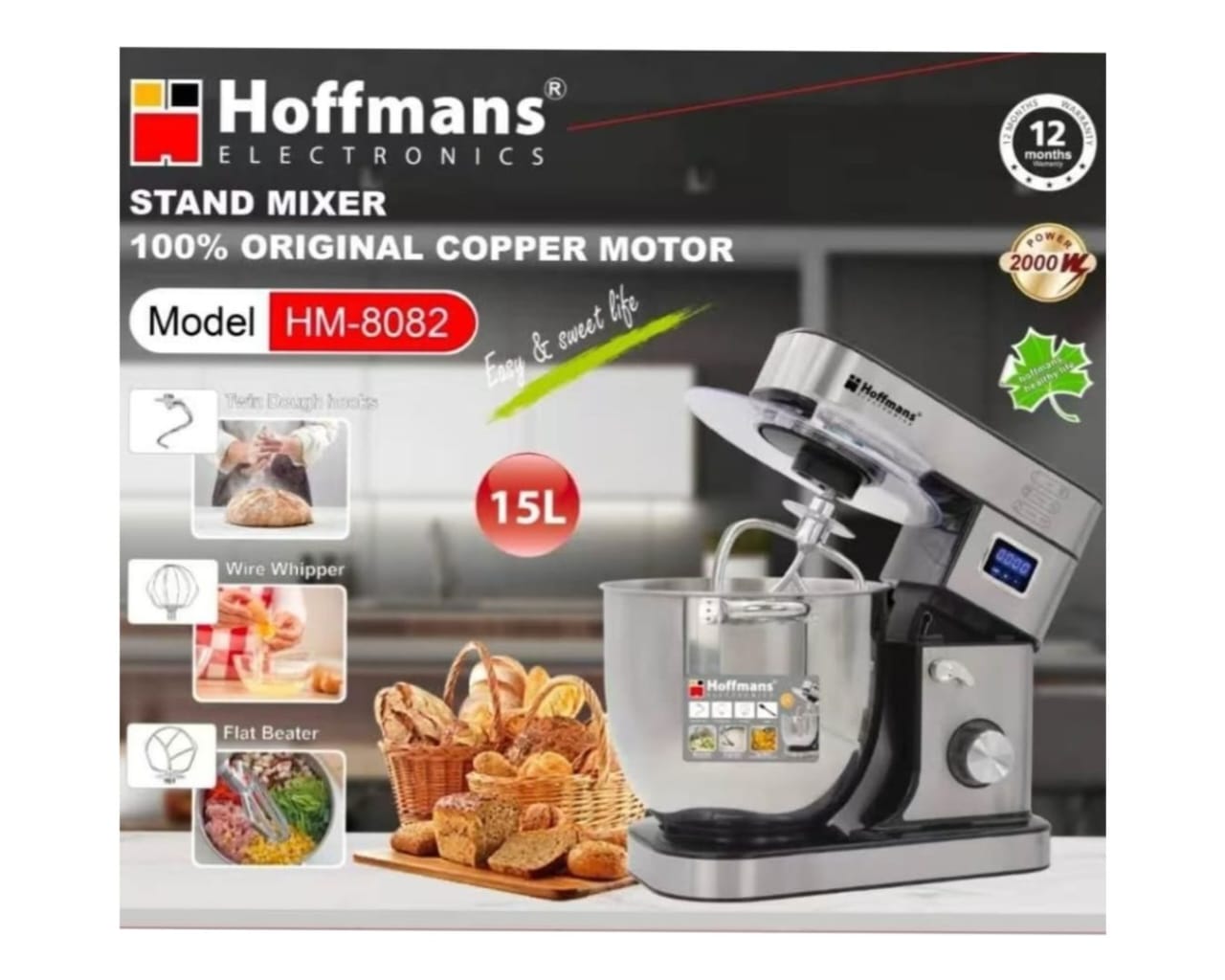 Hoffmans 15L home and commercial stand mixer | HM- 8082