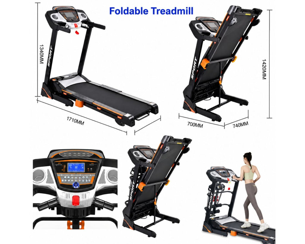 Home and Commercial Treadmill with speakers, USB port, Aux, Dumbells, Massage belt, waist massage (Copy)