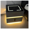 Smart Bedside Table with Bluetooth Speakers, Wireless Charger, LED Lights and smart Lock