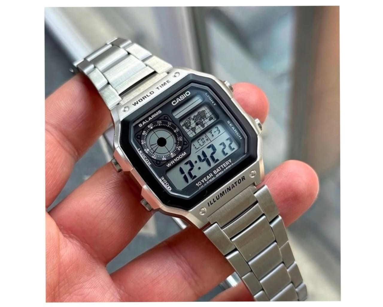 Casio Vintage Watch with metallic strap