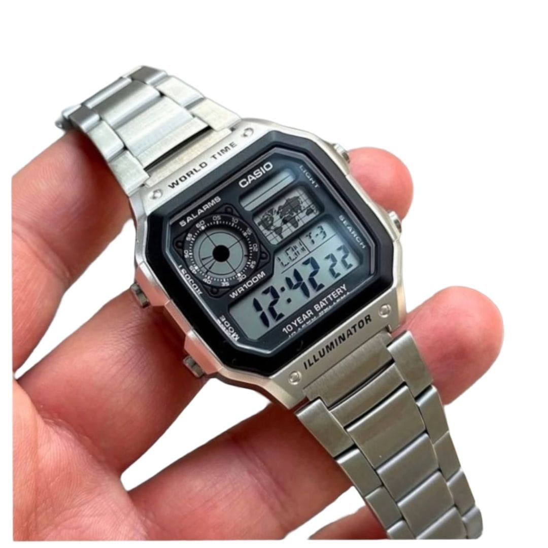 Casio Vintage Watch with metallic strap