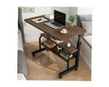Adjustable Laptop Desk with 2 Shelves with Wheels - Brown