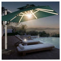 Adjustable Umbrella (canvas material) with stand, Base and solar lights